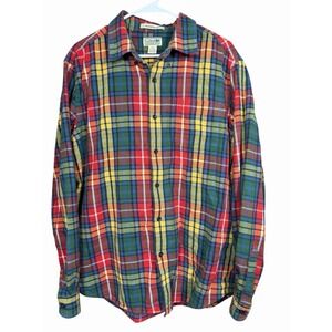 L.L. Bean Men's Flannel Shirt L Regular Traditional Fit Lumberjack Cabin Lodge